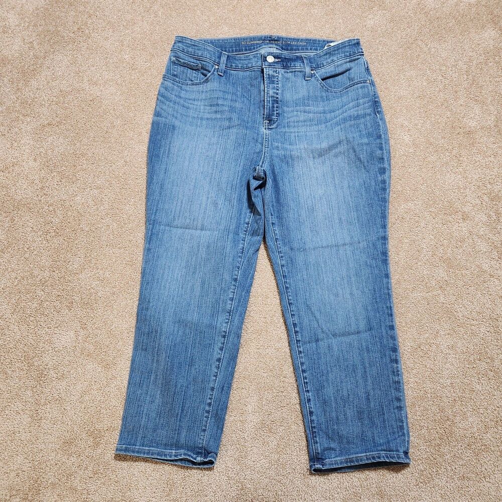 Chico's Jeans Women 2 US 12 High Rise So Slimming Girlfriend Slim Leg Crop